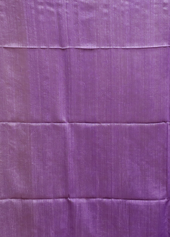 Purple Handloom Matka Pure Silk Saree With Blouse Piece