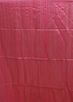 Pink Handloom Matka Pure Silk Saree With Blouse Piece