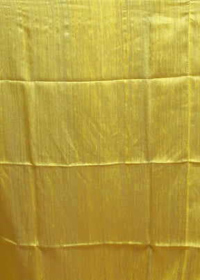 Yellow Handloom Matka Pure Silk Saree With Blouse Piece