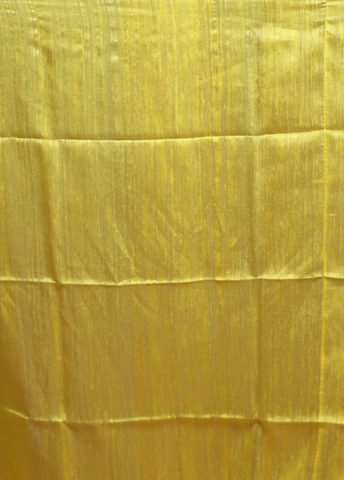 Yellow Handloom Matka Pure Silk Saree With Blouse Piece
