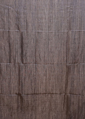 Grey Handloom Matka Pure Silk Saree With Blouse Piece
