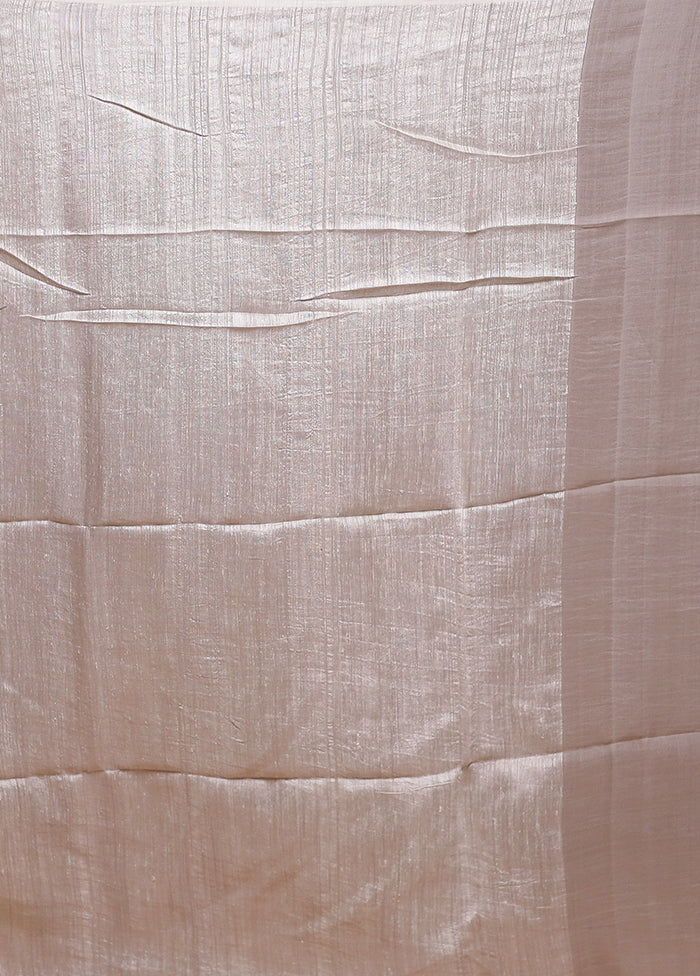 White Handloom Matka Pure Silk Saree With Blouse Piece