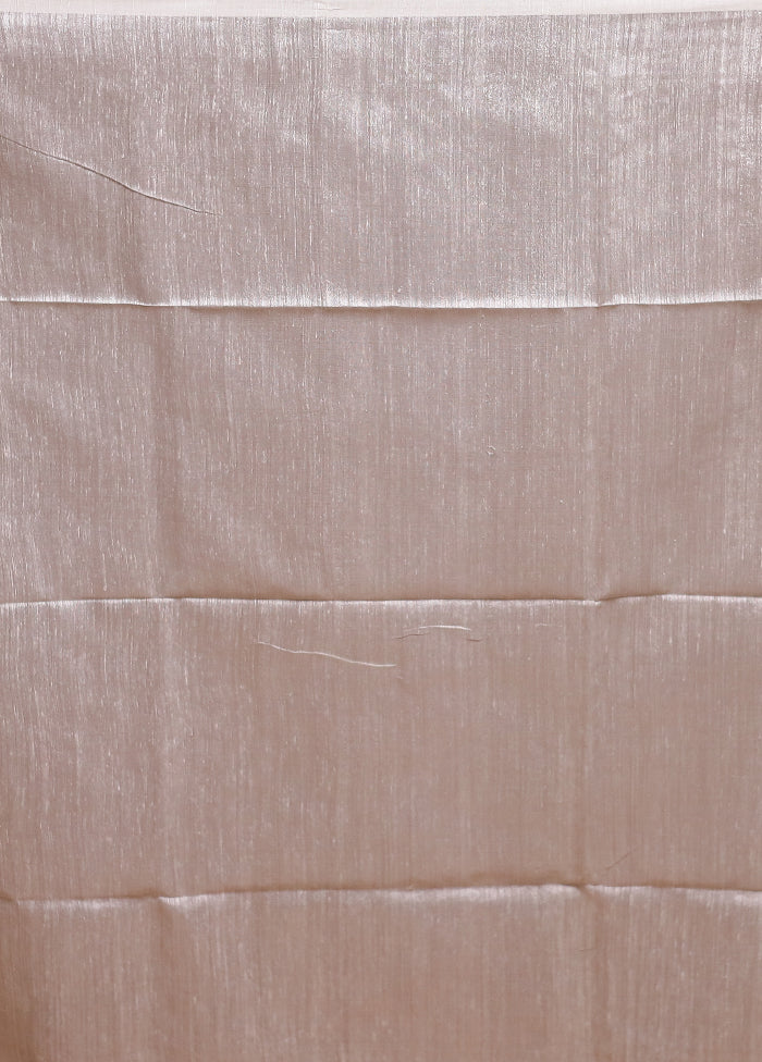 White Handloom Matka Pure Silk Saree With Blouse Piece