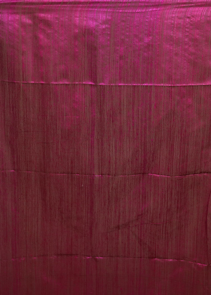 Purple Handloom Matka Pure Silk Saree With Blouse Piece