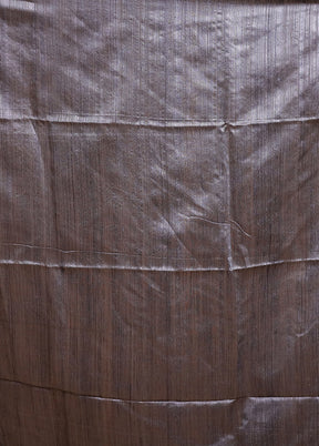 Grey Handloom Matka Pure Silk Saree With Blouse Piece
