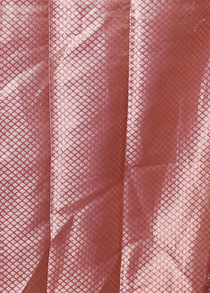 Pink Tissue Silk Saree With Blouse Piece