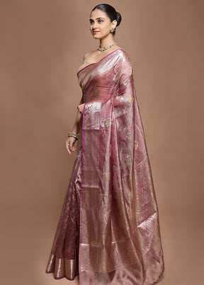 Purple Tissue Silk Saree With Blouse Piece