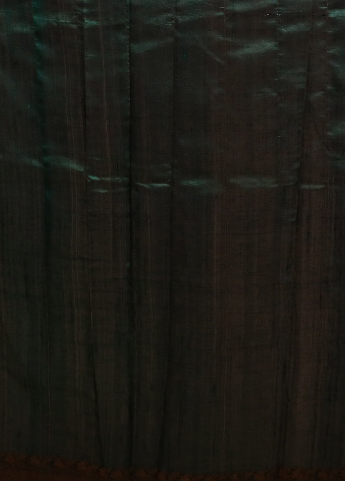 Red Handloom Tussar Pure Silk Saree With Blouse Piece