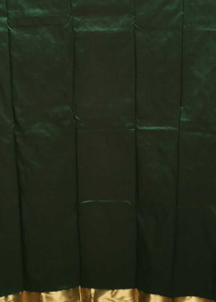 Green Kanjivaram Silk Saree With Blouse Piece