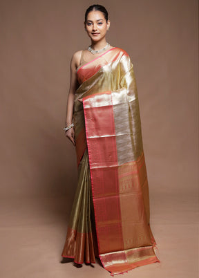 Gold Tissue Silk Saree With Blouse Piece