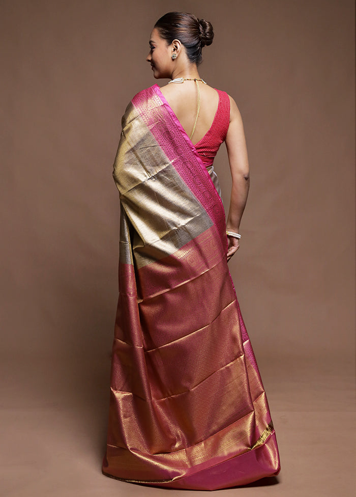 Gold Tissue Silk Saree With Blouse Piece