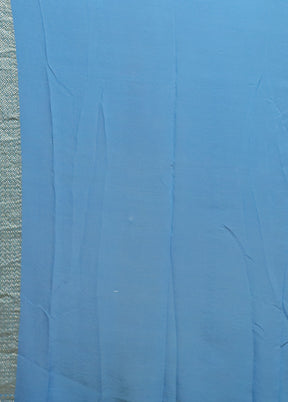 Blue Handloom Pure Georgette Saree With Blouse Piece