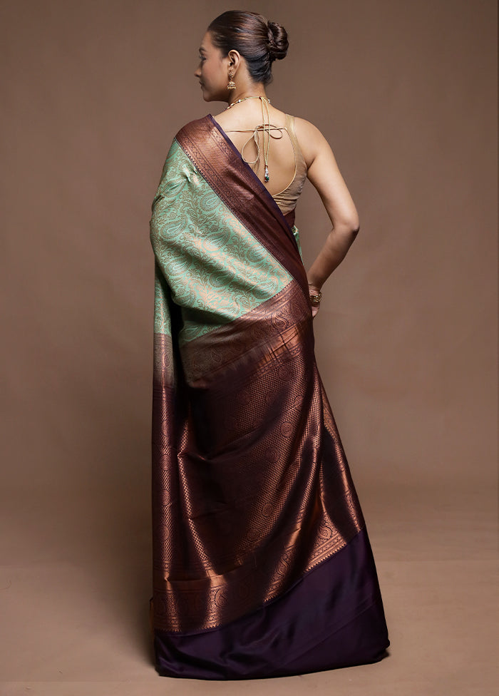Green Kanjivaram Silk Saree With Blouse Piece