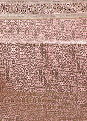 Pink Tanchoi Silk Saree With Blouse Piece