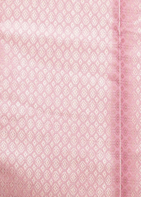 Pink Kora Silk Saree With Blouse Piece