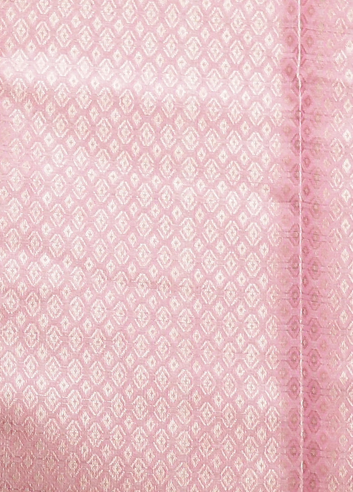 Pink Kora Silk Saree With Blouse Piece