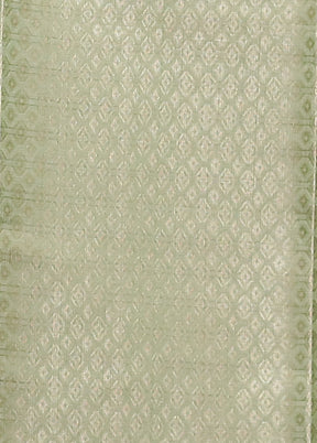 Green Kora Silk Saree With Blouse Piece