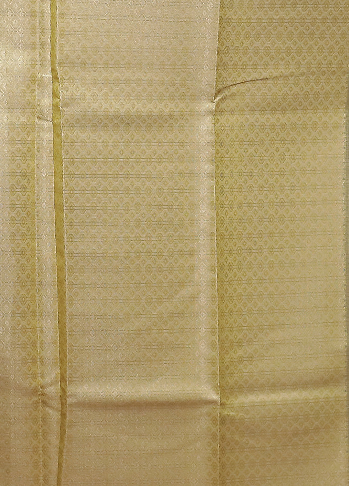 Yellow Kora Silk Saree With Blouse Piece