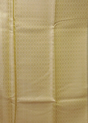 Yellow Kora Silk Saree With Blouse Piece