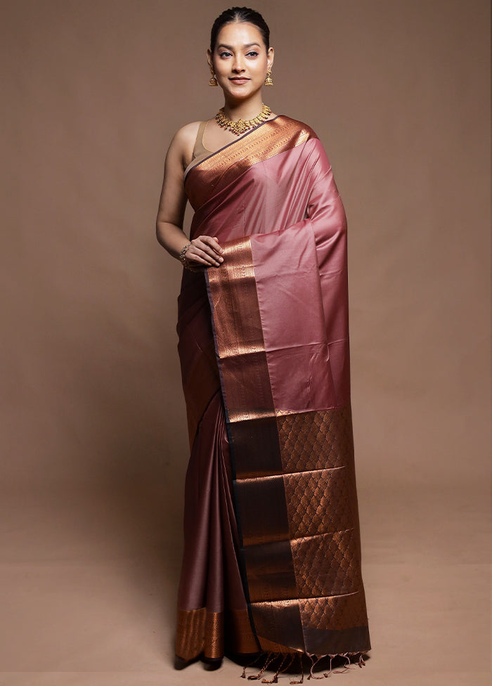 Maroon Dupion Silk Saree With Blouse Piece