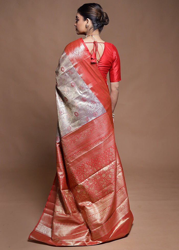 Purple Kanjivaram Silk Saree With Blouse Piece