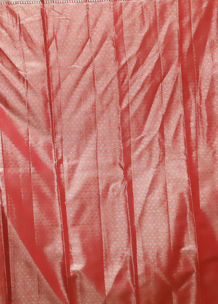 Pink Kanjivaram Silk Saree With Blouse Piece
