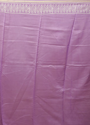 Purple Chanderi Silk Saree With Blouse Piece