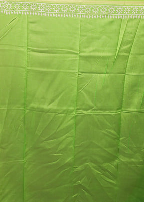Green Chanderi Silk Saree With Blouse Piece