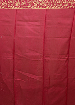 Red Chanderi Silk Saree With Blouse Piece