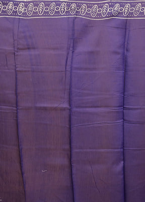 Blue Chanderi Cotton Saree With Blouse Piece