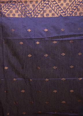 Blue Cotton Saree With Blouse Piece