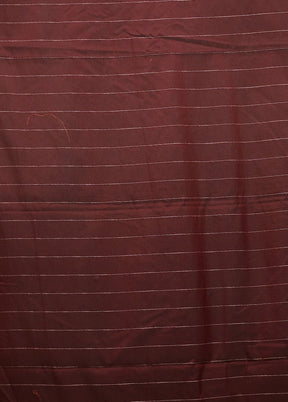 Maroon Cotton Saree With Blouse Piece