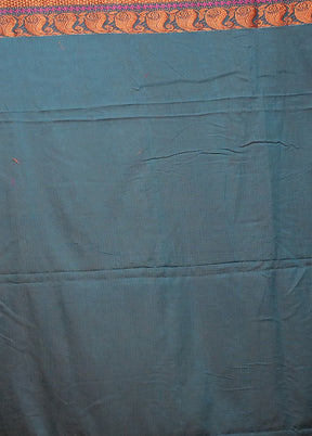 Green Cotton Saree With Blouse Piece