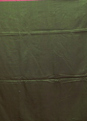 Green Cotton Saree With Blouse Piece