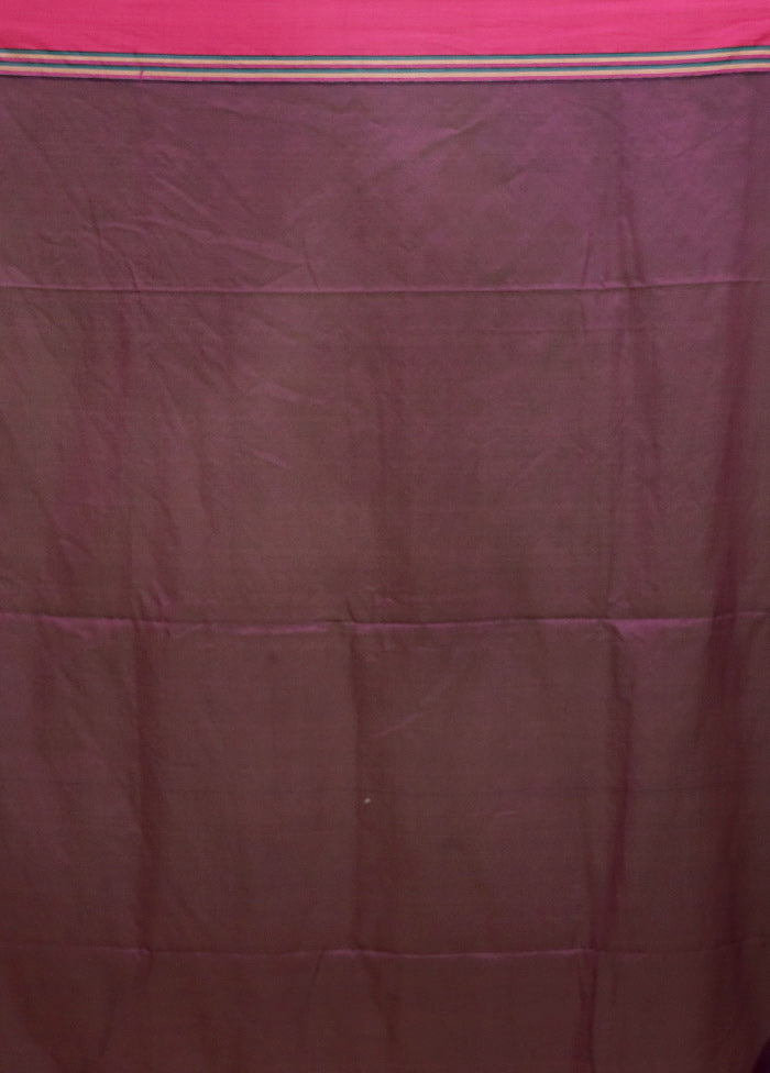 Purple Pure Cotton Saree With Blouse Piece