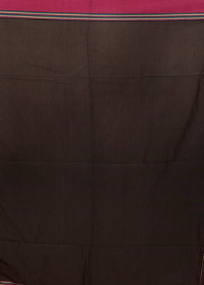 Black Pure Cotton Saree With Blouse Piece