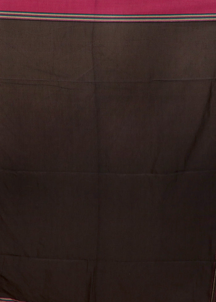 Black Pure Cotton Saree With Blouse Piece