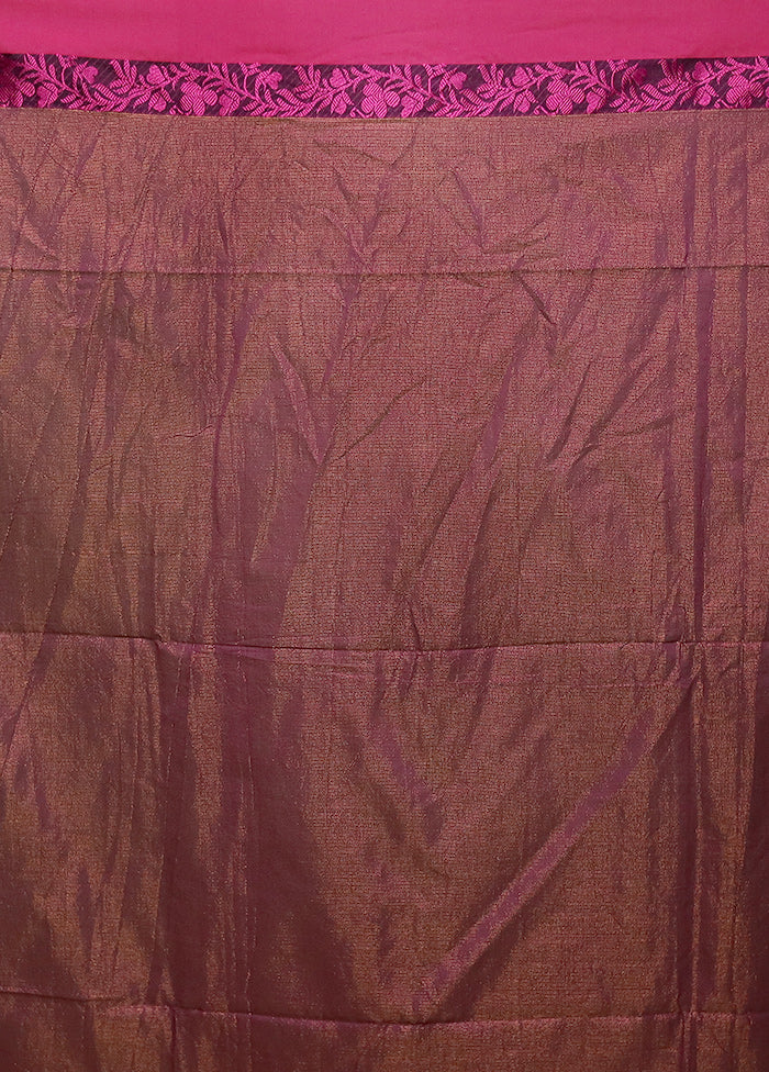 Purple Pure Cotton Saree With Blouse Piece