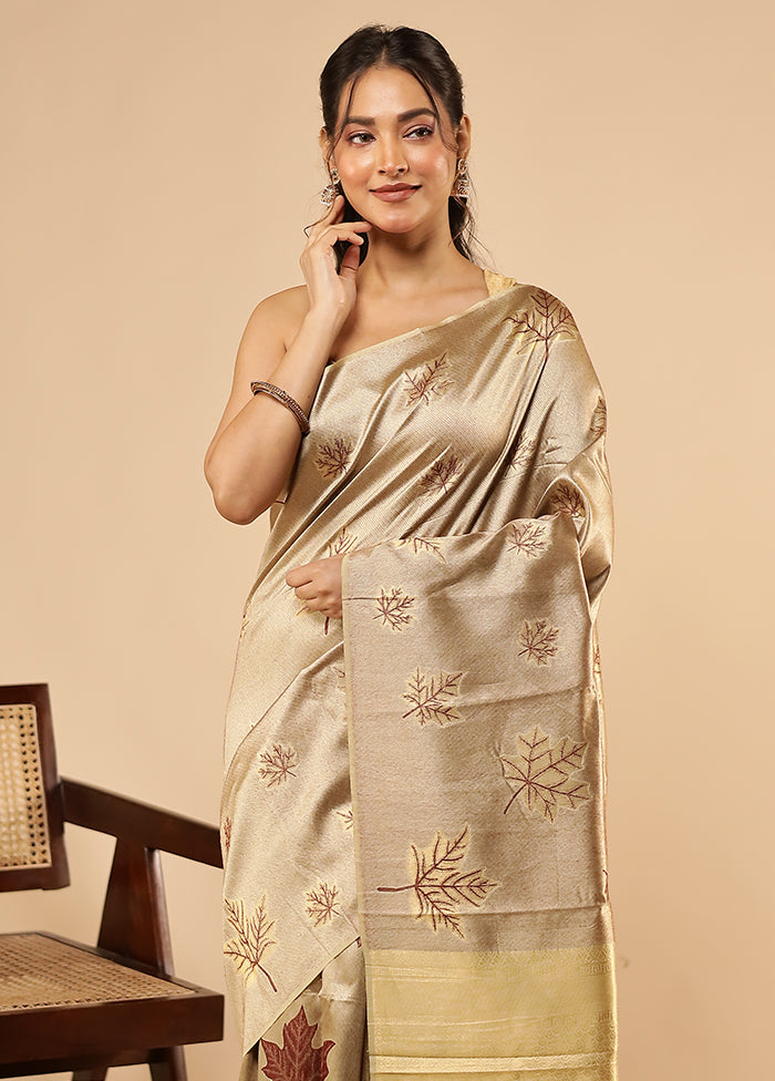 Green Tussar Silk Saree With Blouse Piece
