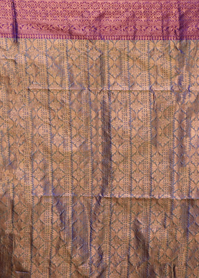 Rust Dupion Silk Saree With Blouse Piece