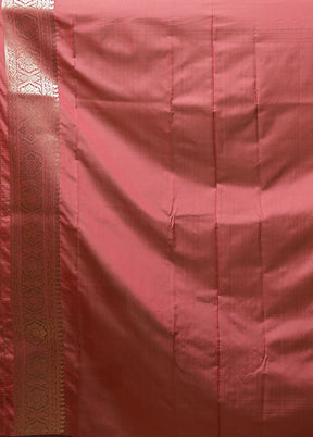 Pink Dupion Silk Saree With Blouse Piece