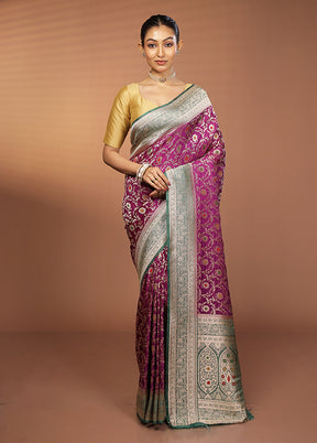 Purple Georgette Saree With Blouse Piece