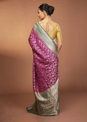 Purple Georgette Saree With Blouse Piece