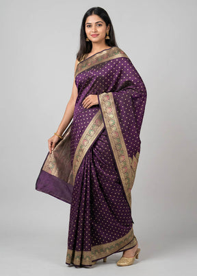 Black Handloom Banarasi Pure Silk Saree With Blouse Piece