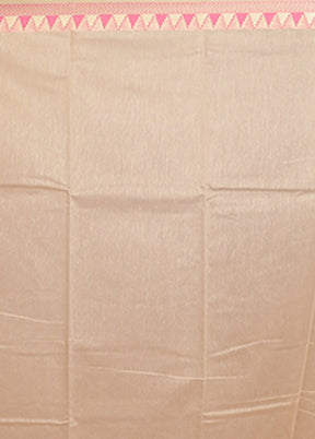 Cream Cotton Saree With Blouse Piece