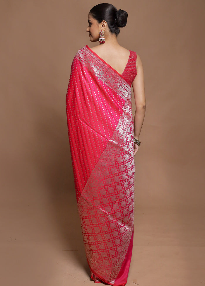 Pink Katan Silk Saree With Blouse Piece