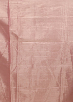 Pink Tissue Silk Saree With Blouse Piece
