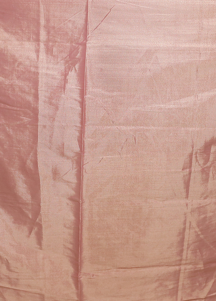 Pink Tissue Silk Saree With Blouse Piece