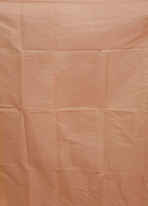 Peach Kora Silk Saree With Blouse Piece