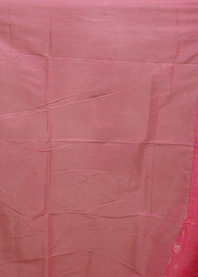 Pink Kora Silk Saree With Blouse Piece